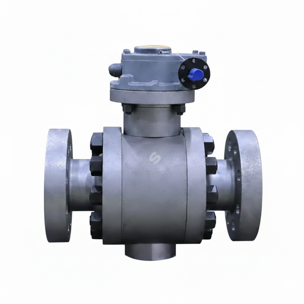 ASTM A105 trunnion ball valve